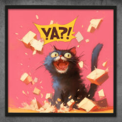 Crazy cat with big eyes