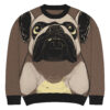 French Bulldog Strickpullover mit Rundhalsausschnitt