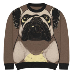 French Bulldog Strickpullover mit Rundhalsausschnitt