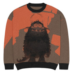 Monster Strickpullover mit Rundhalsausschnitt