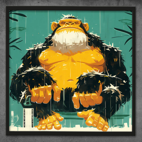 Gorilla old king sleeps