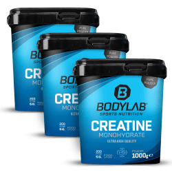 3 x Creatine Monohydrate - 100% Pure Powder (1000g)