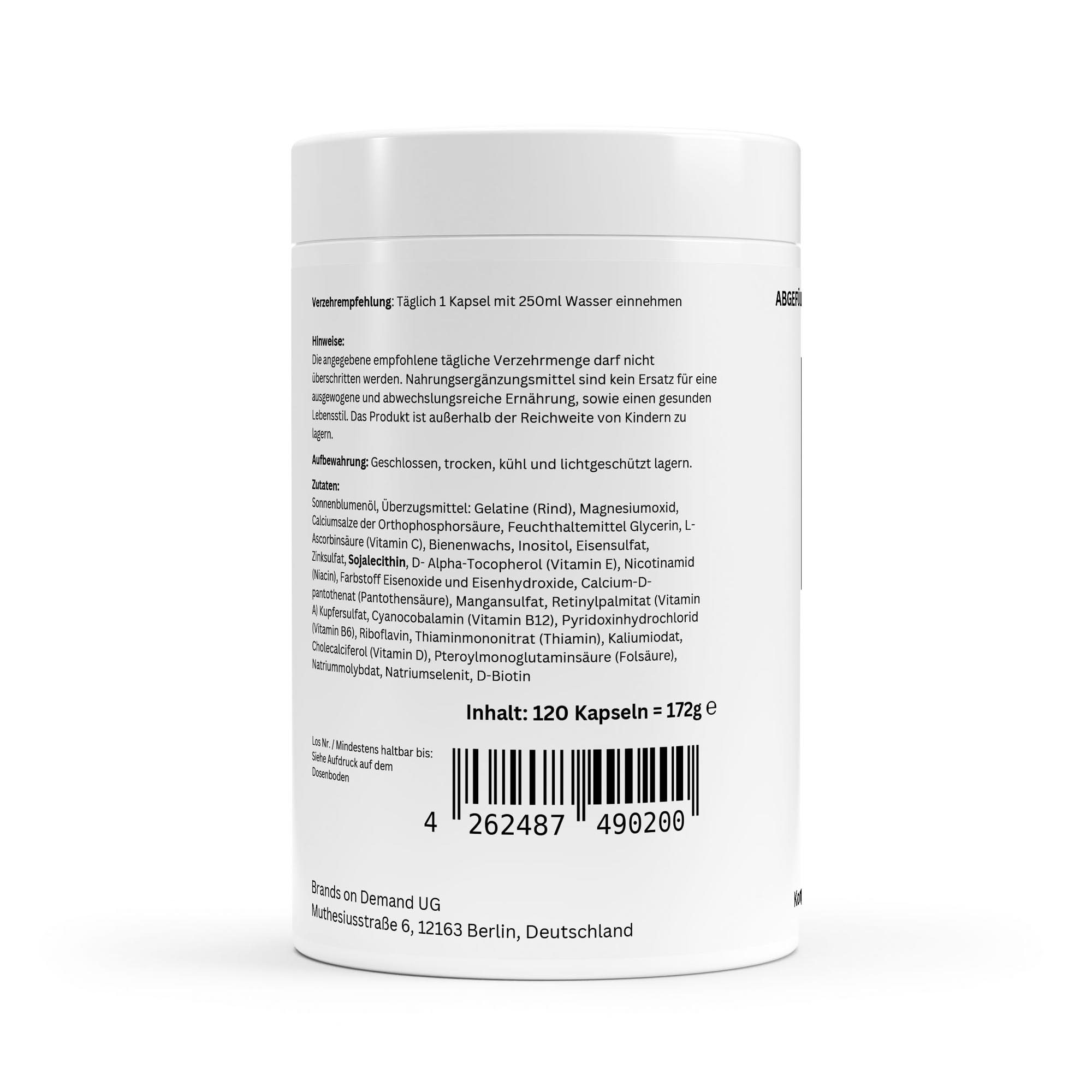 Multi Vitamin und Mineral Komplex - 120 Softgels – Bild 2