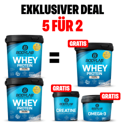 EXKLUSIVER DEAL: 5Für2 Protein-Powerpack mit Gratis Whey + Creatine + Omega-3