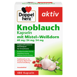 Knoblauch Kapseln mit Misteln + Weißdorn + Vitamin B1 (480 Kapseln)