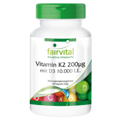 Vitamin K2 200µg mit D3 10000 I.E. (90 Kapseln)