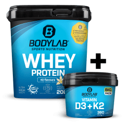 Whey + BIG PACK Vitamin D3 + K2 (360 Kapseln)