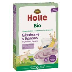 Bio-Milchbrei aus Ziegenmilch ab dem 6. Monat - 200g - Blaubeere und Banane