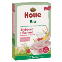 Bio-Milchbrei aus Ziegenmilch ab dem 6. Monat - 200g - Himbeere und Banane