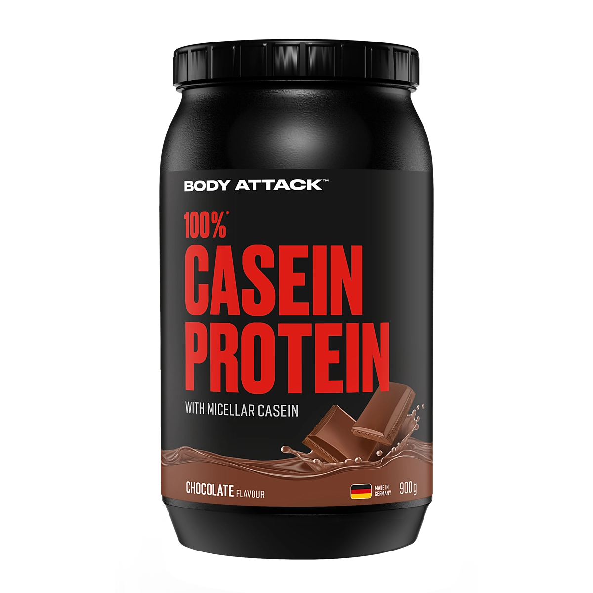 Body Attack - 100 % Casein Protein - Chocolate - 900 g