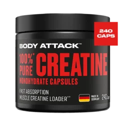 Body Attack - 100% Pure Creatine - 240 Caps