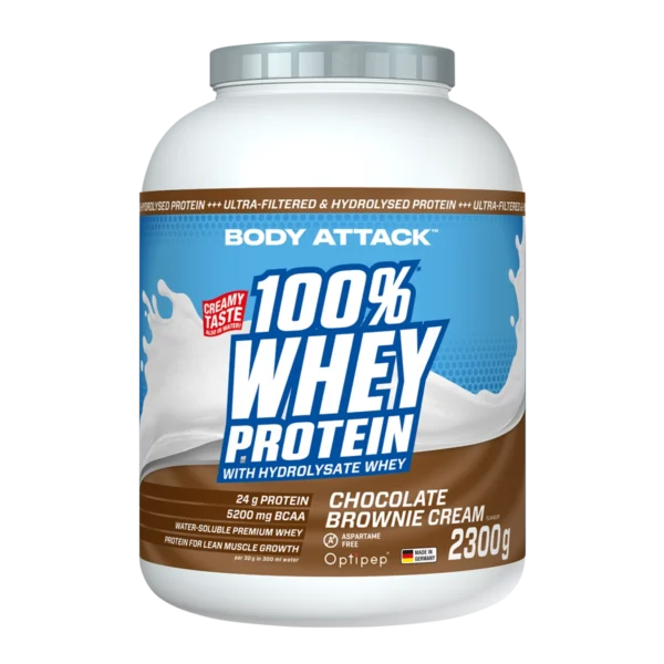 Body Attack - 100 % Whey Protein - Chocolate Brownie - 2300 g