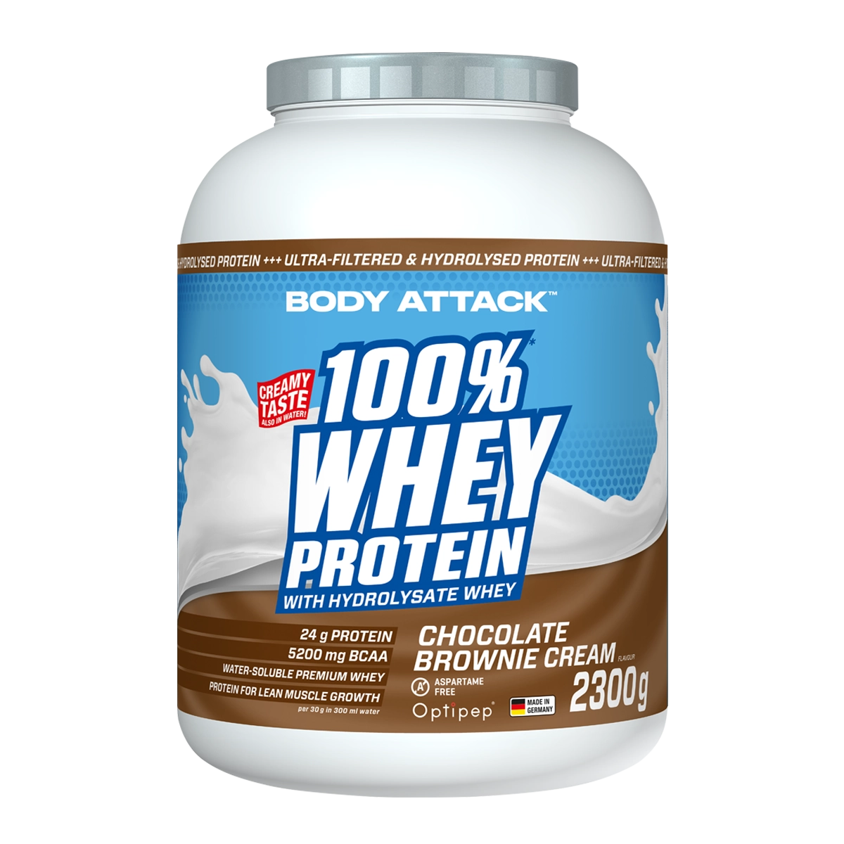 Body Attack - 100 % Whey Protein - Chocolate Brownie - 2300 g