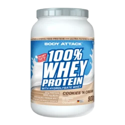Body Attack - 100 % Whey Protein - Cookies n Cream - 900 g