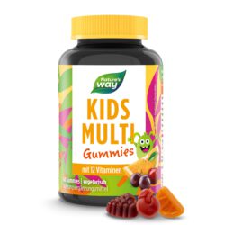 Kids Multi Gummies I Multivitamin für Kinder ab 4 Jahren I 14 Nährstoffe I Orangen-, Trauben-, Kirsch-Geschmack I 60 Stk