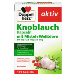 Knoblauch Kapseln mit Misteln + Weißdorn + Vitamin B1 (480 Kapseln)