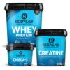 POWER WHEY DEAL - Whey Protein (1000g) + Creatine Powder (500g) + Omega-3 (120 Kapseln)