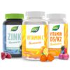 Vitamin C, D und Zink Set I 125 mg Vitamin C I 25 µg Vitamin D3 I 22 mg Zink I vegetarisch I 240 Stk