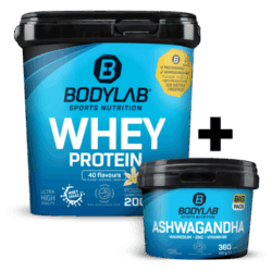 Whey + BIG PACK Ashwagandha (360 Kapseln)
