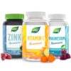 Zink, Vitamin C und Magnesium Set I 22 mg Zink I 125 mg Vitamin C I 180 mg Magnesium I vegetarisch I 240 Stk