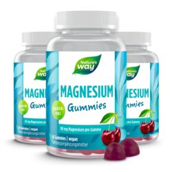 Zuckerfreie Magnesium Gummibärchen für Erwachsene & Kinder I 180 mg Magnesiumcitrat I Kirsch-Geschmack I vegan I 60 Stk