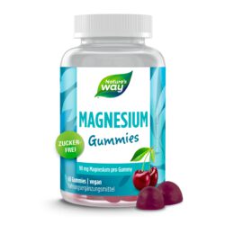 Zuckerfreie Magnesium Gummibärchen für Erwachsene & Kinder I 180 mg Magnesiumcitrat I Kirsch-Geschmack I vegan I 60 Stk